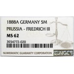 Germany, Prussia, Frederick III, 5 marks 1888 A Berlin