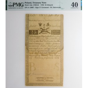 25 gold 1794 - ser. C - BEAUTIFUL PAPER COLOR