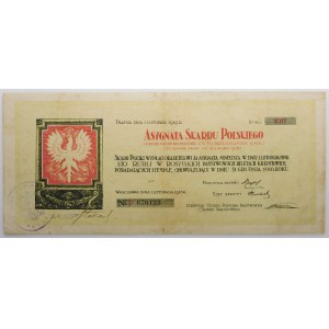 Assignment of the Polish Treasury for 100 rubles 1918