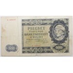 500 zloty 1940 - ser. A 12..... - original with counterfeit numbering