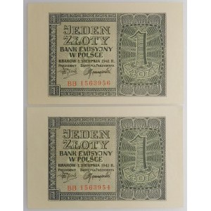 set of 2 x 1 gold 1941 - ser. BD