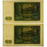 set of 2 x 50 gold 1941 - ser. D - consecutive numbers