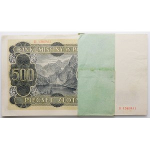Paczka bankowa 500 złotych 1940 - ser. B - 20 sztuk - numeracja kolejna