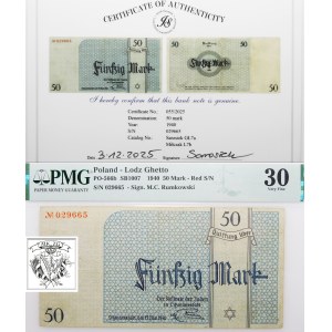 50 marek 1940 getto - certyfikat Jacek Sarosiek - ex Lucow