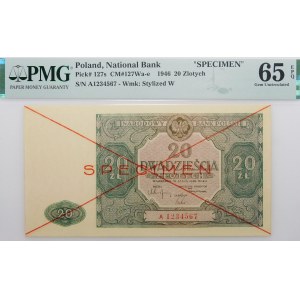 20 złotych 1946 - ser. A - SPECIMEN