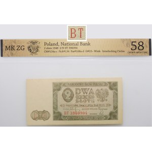 2 zloty 1948 - ser. BT - RARE SERIES