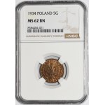 5 pennies 1934