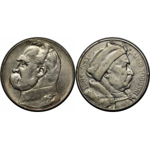 Set of 2 x 10 gold Pilsudski and Sobieski