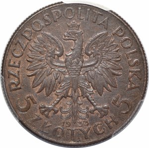 PRÓBA 5 złotych 1933 Głowa Kobiety