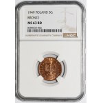 5 pennies 1949 - bronze