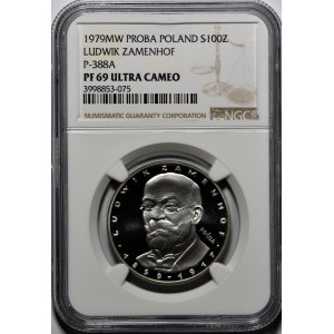Sample 100 gold Ludwik Zamenhof 1979 - silver