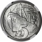SAMPLE NIKIEL 5 gold 1958 ship "Waryński"