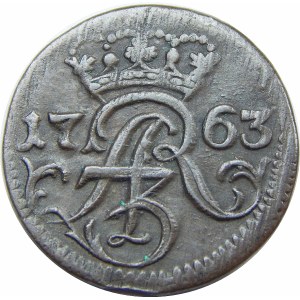 August III Sas, szeląg Elbląg 1763 ICS
