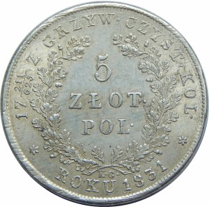 Powstanie Listopadowe, 5 złotych 1831 KG