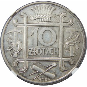 PRÓBA 10 złotych 1934 KLAMRY 