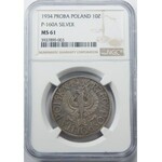 PRÓBA 10 złotych 1934 KLAMRY 