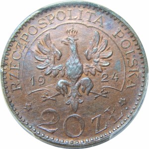 PRÓBA 20 złotych 1924 MONOGRAMY 