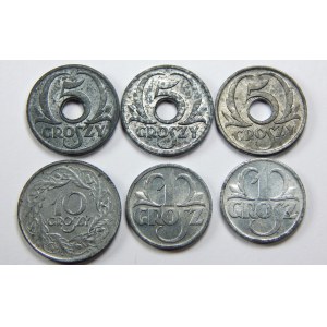 Zestaw 6 monet Generalna Gubernia