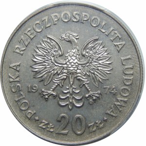 PRÓBA 20 złotych 1974 Marceli Nowotko Miedzionikiel 