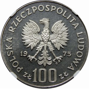 Próba Nikiel 100 złotych 1975 Helena Modrzejewska