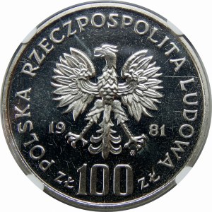 Próba Nikiel 100 złotych 1981 Koń 