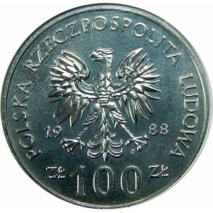 Próba Nikiel 100 złotych 1988 Jadwiga 