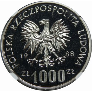 Próba Nikiel 1000 złotych 1988 MŚ Włochy