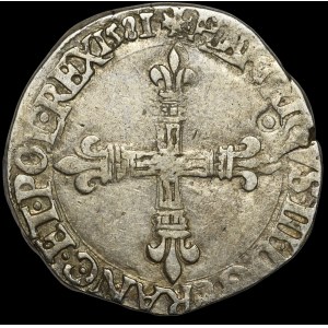 Henry of Valois, 1/4 Ecu 1581 T, Nantes
