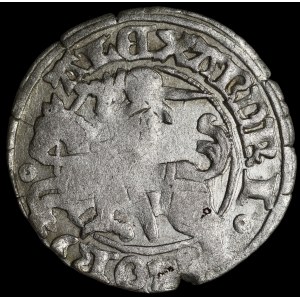 Alexander Jagiellon, Vilnius half-grosz—Gothic style—6 feathers—extremely rare