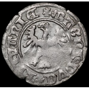Alexander Jagiellon, Vilnius half-grosz—Gothic style—6 feathers—extremely rare