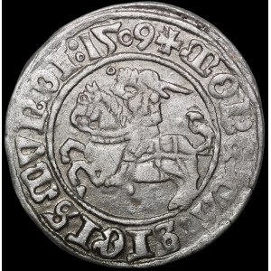 Sigismondo I il Vecchio, mezzo grosz del 1509, Vilnius - Pogoń senza fodero - quattro punti