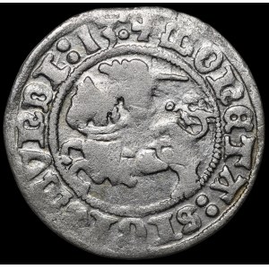 Sigismund I the Old, Half-Grosz, 1513, Vilnius – Ring above Pogoń – colons – rare