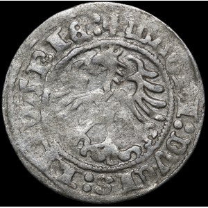 Sigismund I the Old, Half-Groschen, 1518, Vilnius—SIGSMVNDI error—very rare