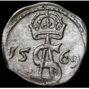 Sigismund II Augustus, 2-denar coin, 1569, Vilnius