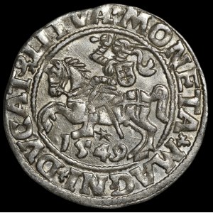 Sigismund II. August, Halbgroschen 1549, Vilnius – 9 Pogoń, LI/LITVA – wunderschön