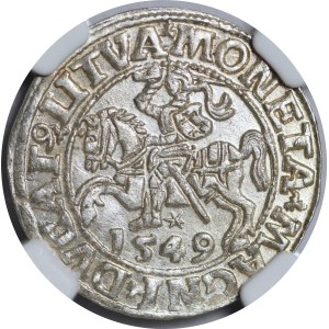 Sigismund II. August, Halbgroschen 1549, Vilnius – 10 Pogoń, LI/LITVA – wunderschön