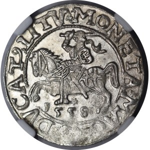 Sigismund II Augustus, Half-grosz, 1558, Vilnius - L/LITV - beautiful