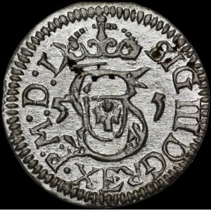 Sigismund III Vasa, Szeląg, 1615, Vilnius—date error 5-1—rare and very nice