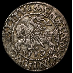 Sigismund II Augustus, Half-Grosz, 1559, Vilnius - L/LITV - inverted L - rare