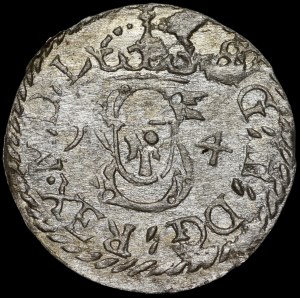 Zygmunt III Waza, Szeląg 1614, Wilno - błąd, RƎX - rzadki i b. ładny