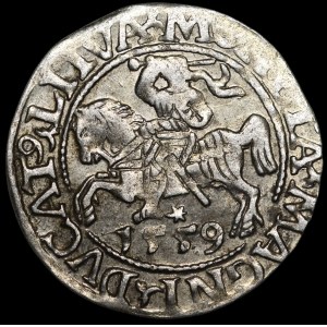 Sigismund II Augustus, Half-grosz, 1559, Vilnius - L/LITVA - A without a crossbar - rare