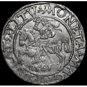 Sigismondo II Augusto, mezzo grosz del 1561, Vilnius - 13 Aquila, L/LITV
