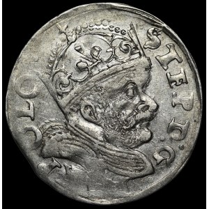 Stefan Batory, Trojak 1586, Poznań – date à gauche