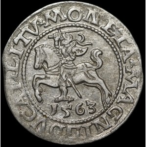 Sigismund II Augustus, Half-Grosz, 1563, Vilnius - 19 Pogoń, Axe, DVX LI/LITV