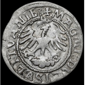 Sigismund I the Old, Half-groschen, 1521, Vilnius—re struck—rare