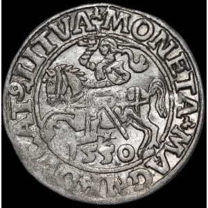 Sigismund II Augustus, Half-Grosz, 1550, Vilnius - LI/LITVA - A instead of V - extremely rare and undescribed