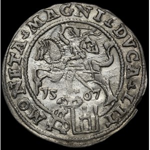 Sigismund II Augustus, Polish foot grosz, 1567, Tykocin—rare and very nice