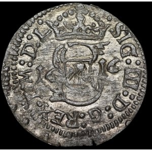 Sigismondo III Vasa, Szeląg 1616, Vilnius - “kątomierze” - raro
