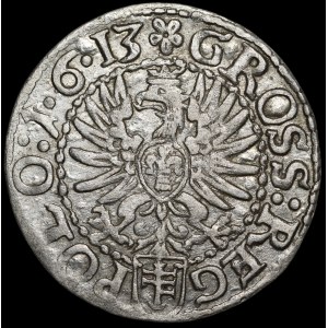 Sigismund III Vasa, Groschen 1613, Kraków — variant: 1∙6∙13