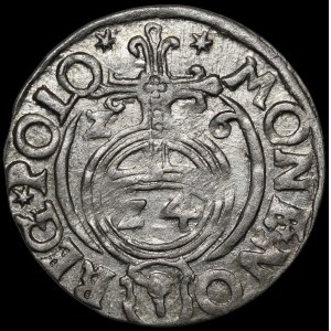 Sigismond III Vasa, pièce d’un et demi de 1626, Bydgoszcz – une demi-chèvre dans un écusson décoratif